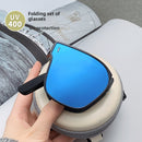 Folding sunglasses can be worn over men's myopia glasses