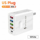 4USB charger, five in one charger, 48W multi interface charger, PD fast charging charger, 4U+PD - TrendTrove