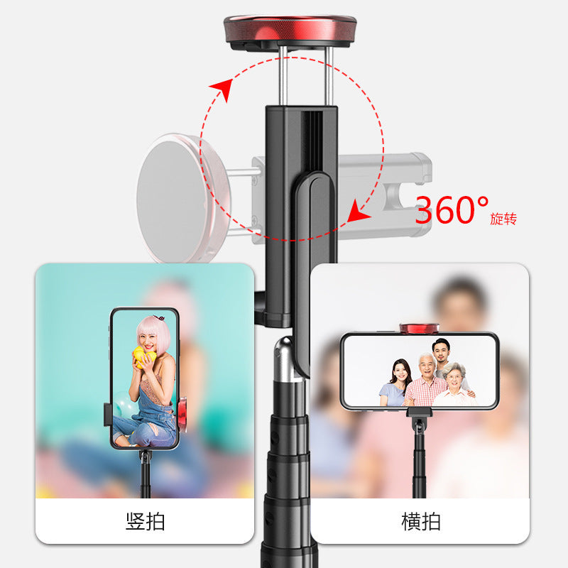 New 150cm Long Selfie Stick Tripod Carbon Fiber Plastic Detachable Remote Control AB202 Max Phone Compatibility Rotatable - TrendTrove