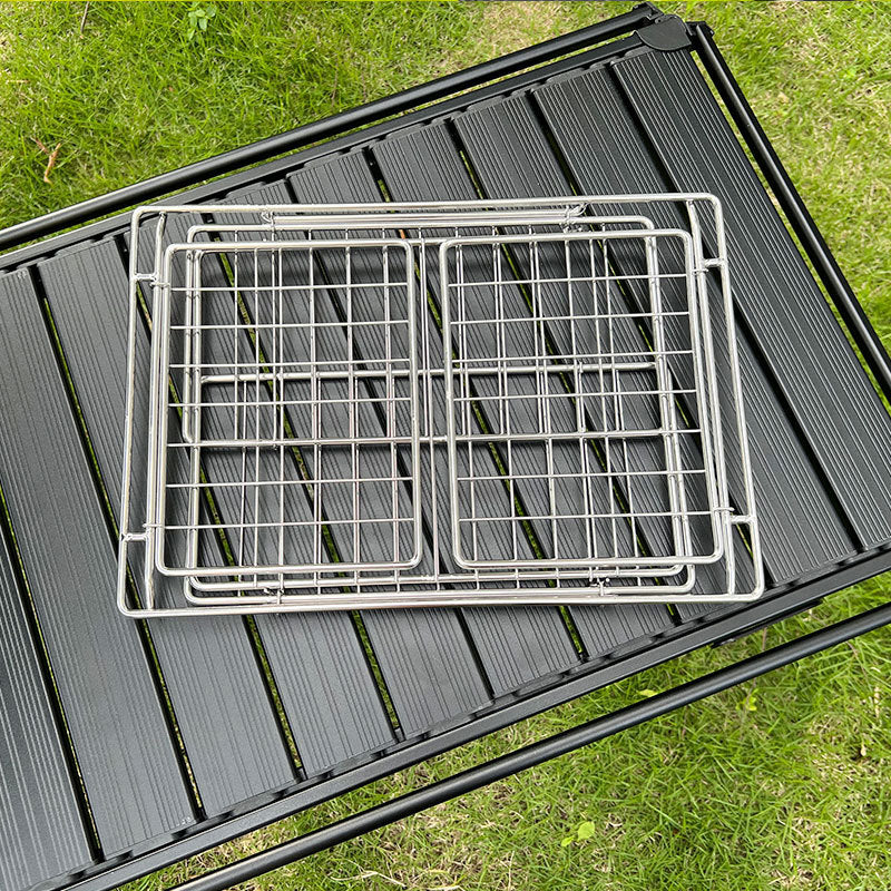 IGT Stainless Steel Folding Basket: Drain & Wash, Ideal Camping Table Accessory. - TrendTrove
