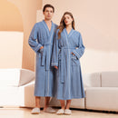Bathrobe men's and women's towel fabric yukata long sleeved bath towel sleeping robe absorbent quick drying four season style - TrendTrove