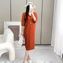 Falda holgada de talla grande con temperamento de longitud media para mujer