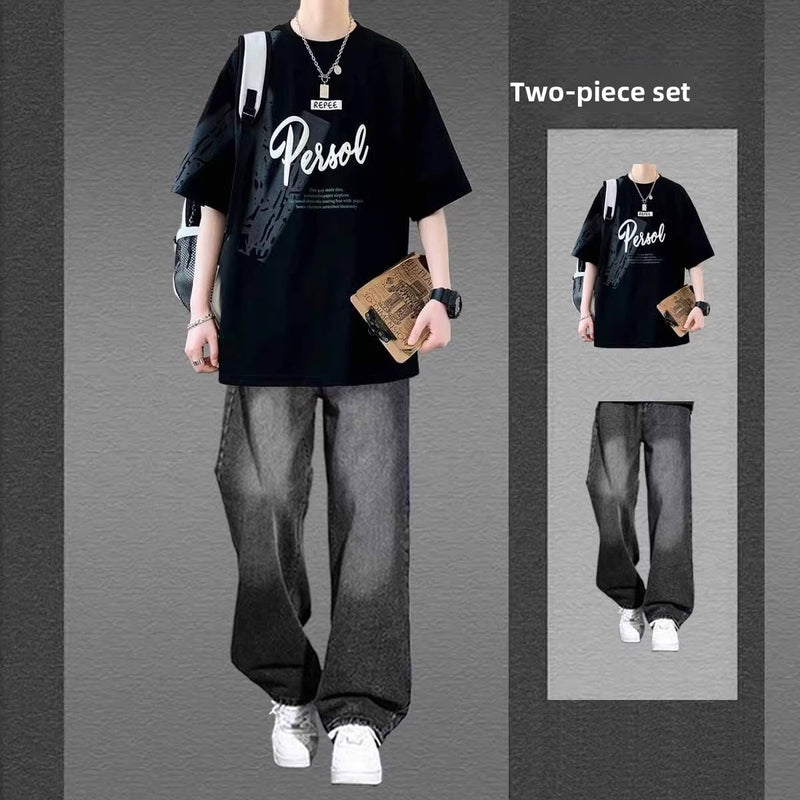 Letter-print short-sleeved T-shirts