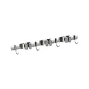Stainless Steel Wall-Mounted Mop Rack with Hooks and Clips