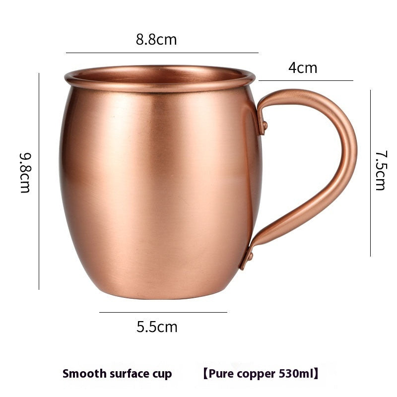 Cross-border Fine Copper Drum Cup Wholesale Cocktail Glass Fine Mug