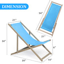 Beach Sling Patio Chair Set of 2,Wooden Folding Outdoor Chairs for Outside 3 Level Height Adjustable, Portable Reclining Beach C - TrendTrove