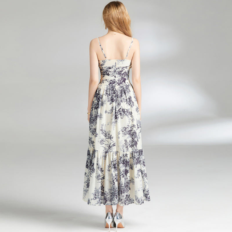 New Chinese Ink Painting Sling Dress Women