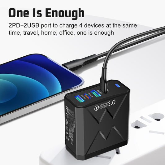 2USB+2PD mobile phone charger, tablet plug, super fast charging, multi port power supply - TrendTrove