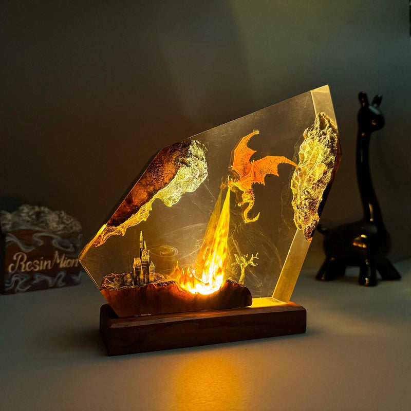 Fire-breathing Dragon Resin Night Light