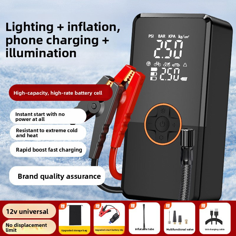 Portable Digital Car Tire Inflator with Power Bank Function