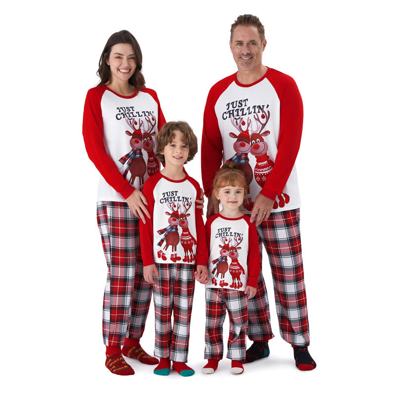 Christmas Reindeer Print Pajama Set