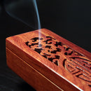 Rosewood Incense Burner Box with Inlaid Shell