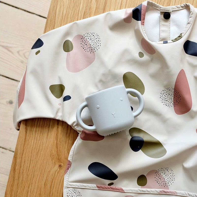 Baby Bibs Waterproof Infant Eating Bib with Pocket Children Drawing Machine Washable Long Sleeve Apron Kid Burp Cloth Baby Stuff - TrendTrove