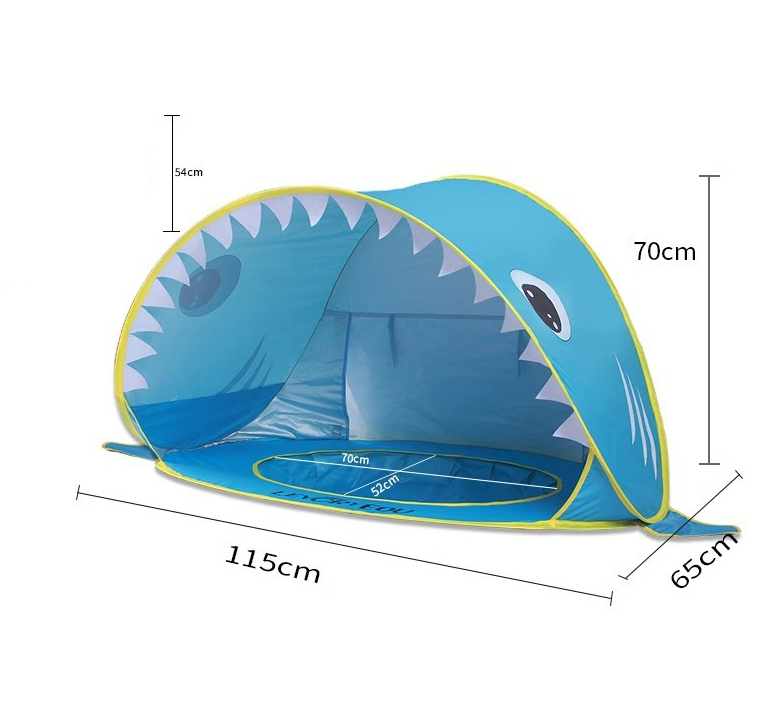 Children's beach tent seaside sun protection and shading fully automatic sand pit tent house - TrendTrove