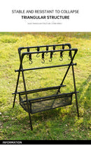 Outdoor camping folding shelf camping car drying rack drying net drying rack storage rack - TrendTrove