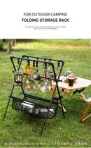 Outdoor camping folding shelf camping car drying rack drying net drying rack storage rack - TrendTrove