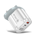 PD20W Mobile Fast Charging Charger 5V4A US, European, and British Standard Speed Matching Device PD+QC3.0 Travel Charging Head - TrendTrove