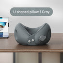 Inflatable U-shaped pillow portable neck pillow neck pillow can be stored airplane travel sleeping U-shaped pillow neck support neck cover - TrendTrove
