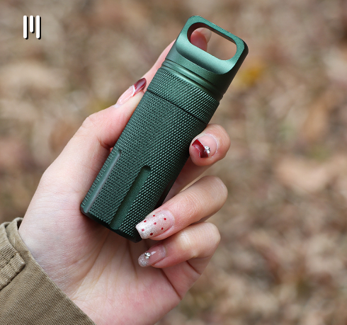 Aluminum alloy fully sealed EDC waterproof tank outdoor survival equipment waterproof compartment flat head waterproof storage b - TrendTrove