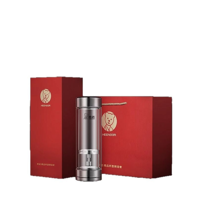 Magnetic Double-Layer Glass Tea Cup with Filter