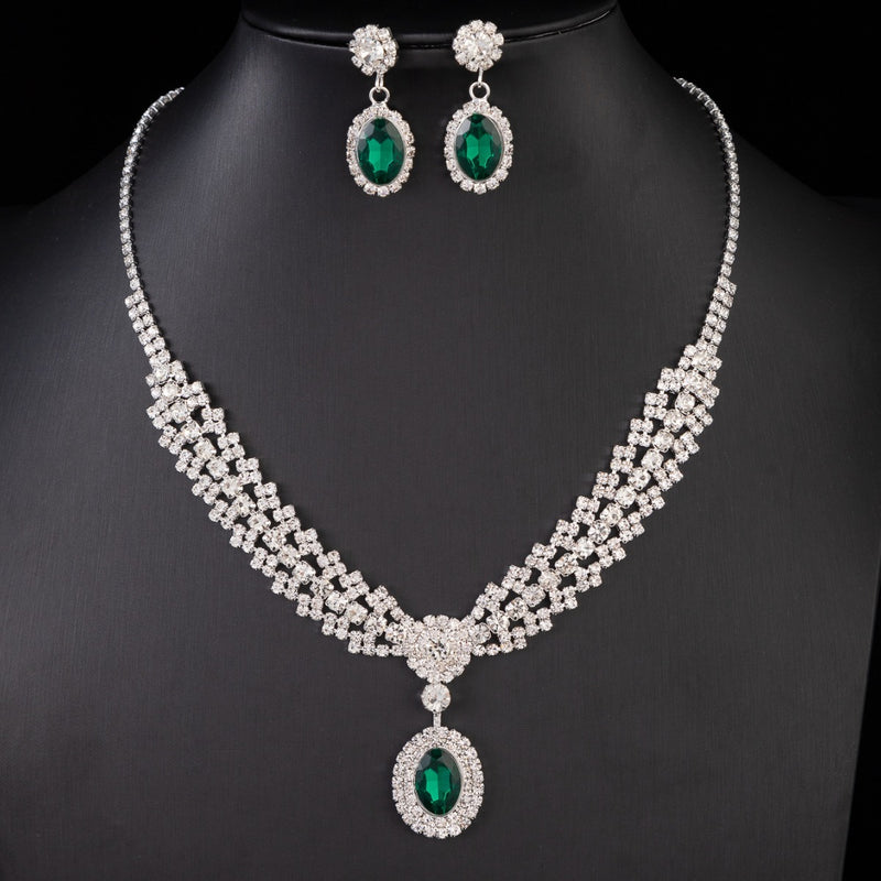 Luxurious Sapphire Necklace Earrings