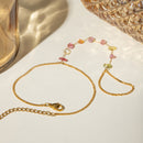 Fashion 18K Gold Stainless Steel Color Broken Stone Chain Ring