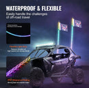 2 PCS 3 FT Whip Light With Spring Base, Led Whip Light With APP & Remote Control, Waterproof Spiral RGB Chasing Lighted Whips With 2 Flags, For UTVs, ATVs, Motorcycles, RZR, Can-am, Go-kart