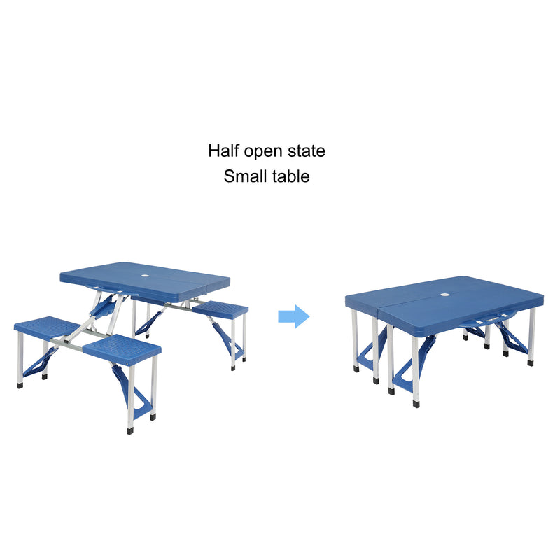 135.5x83x65.5cm Plastic Tables And Chairs 50kg Blue Camping Tables And Chairs