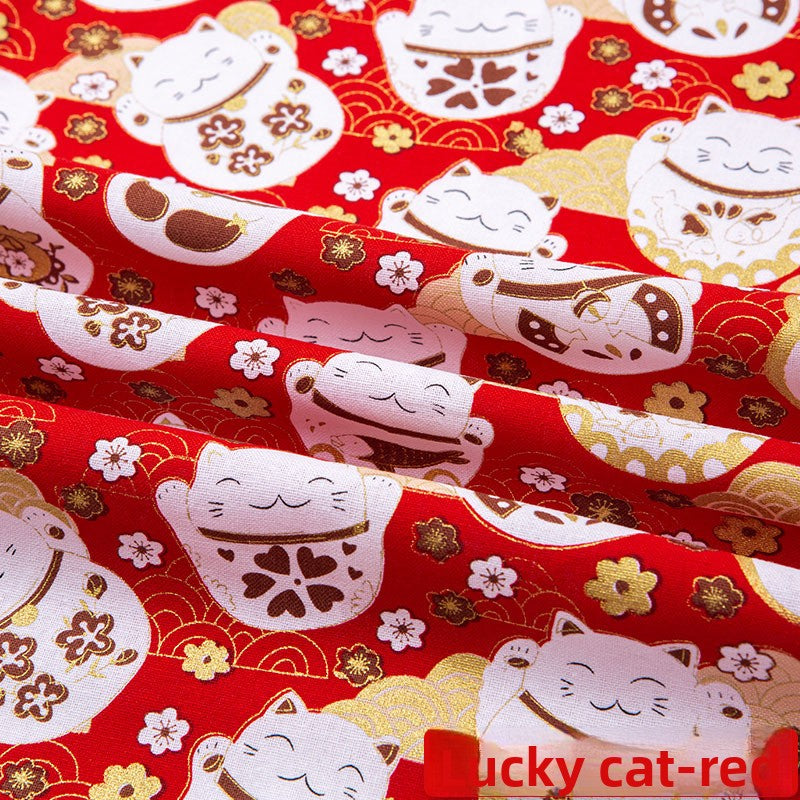 All-cotton Japanese-style gold-embossed fabric