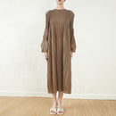 Korean Style Long Sleeve Loose Pleated Skirt