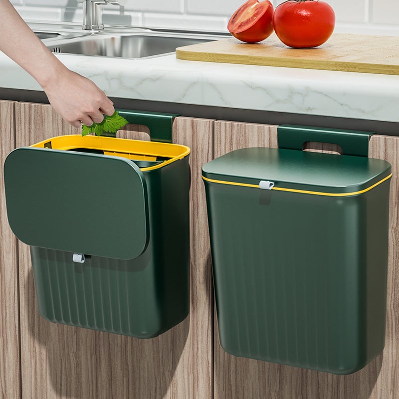 Wall-mounted kitchen trash can