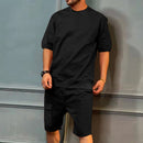 Men's Summer Casual Workwear Shorts and T-Shirt Set