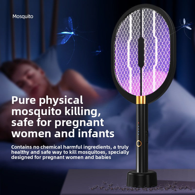 Three-in-One Electric Mosquito Swatter with LED Light