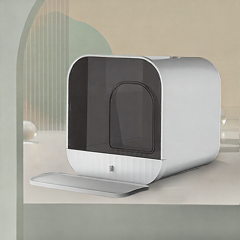 Fully enclosed cat litter box