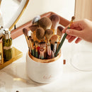 Rotating Makeup Brush Storage Bucket with Dust-Proof Design