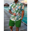 Men's Short-Sleeved Shirt and Beach Pants Set