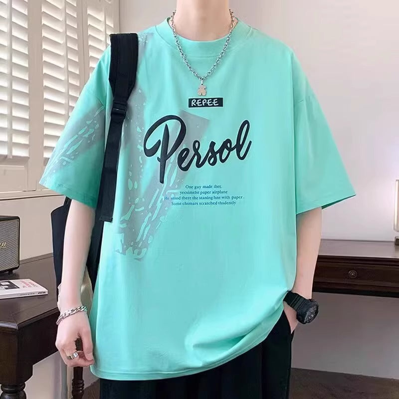 Letter-print short-sleeved T-shirts