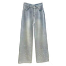 Women's High Waist Wide Leg Light Blue Denim Jeans