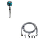 Propeller Driven Shower Head With Stop Button And Cotton Filter Turbocharged High Pressure Handheld Shower Nozzle