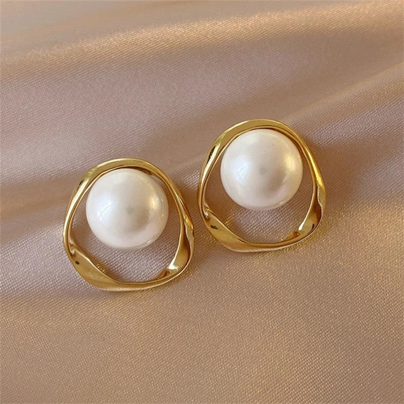 S925 Silver Pearl Earrings Elegant Light Luxury Fashion Jewelry