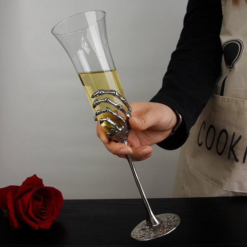 Creative Crystal Wine Glass Set with Ghost Hand Design