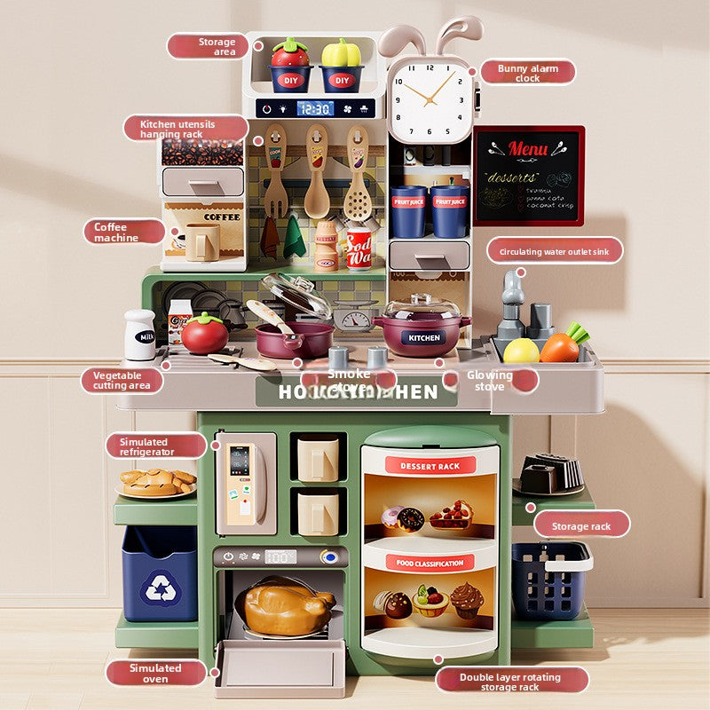 Children's house kitchen toy scene set