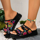 all-match thick bottom buckle solid color sandals