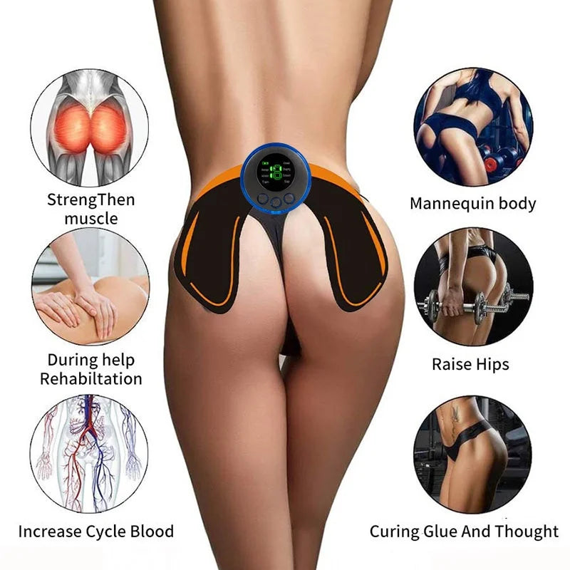 Electric Muscle Stimulator EMS Wireless Buttocks Hip Trainer Abdominal ABS Stimulator Fitness Body Slimming Massager - TrendTrove
