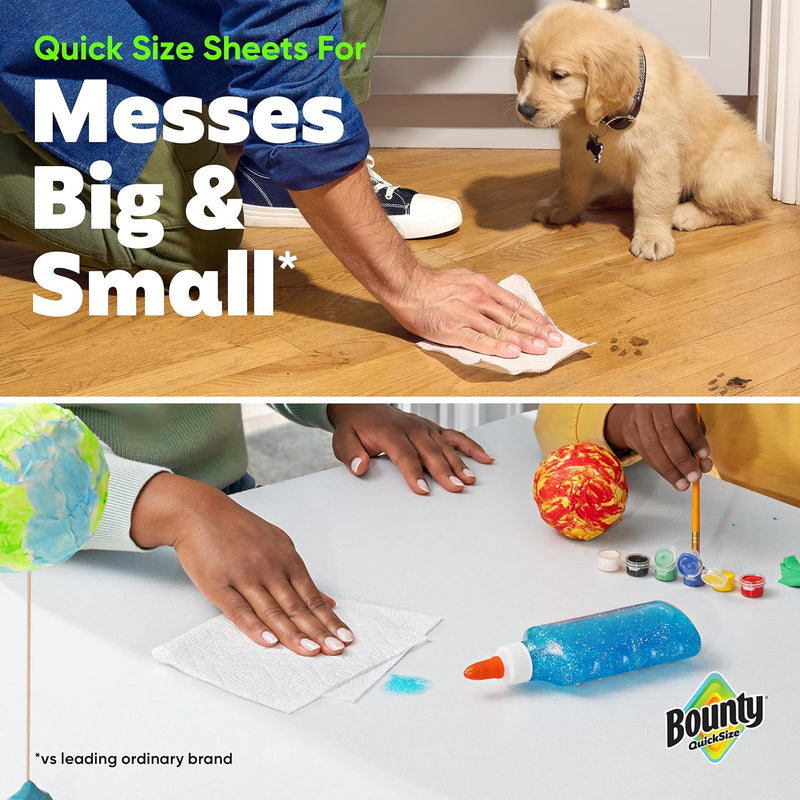 Bounty Paper Towels Quick Size, White, 16 Family Rolls = 40 Regular Rolls (Packaging May Vary)