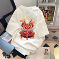 Trendy Summer Bear Print Loose T-Shirt