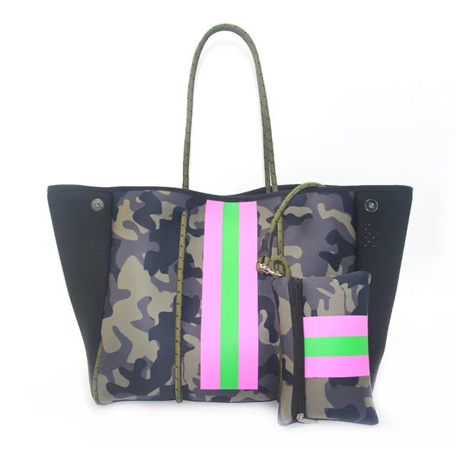 Tote Neoprene Beach Bag New Women Waterproof Handbag Luxury Summer Large-capacity Shoulder Bag Ladies Bag Multipurpose Bag