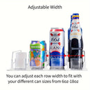 Fridge Drink Organizer-Adjustable Soda Dispenser With Smooth, Fast Pusher Glide