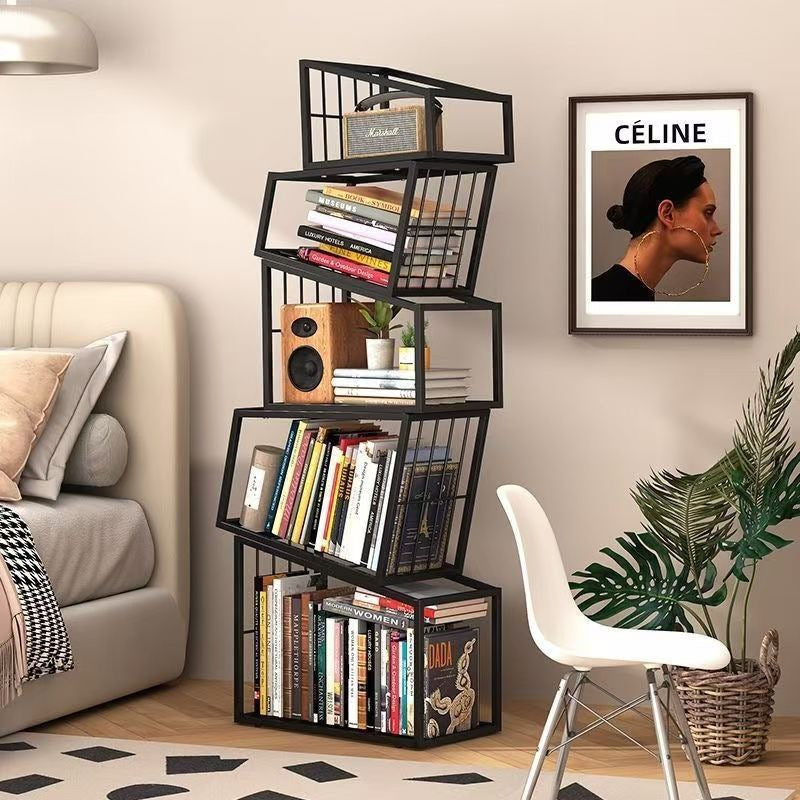 Modern Wrought Iron Corner Bookshelf