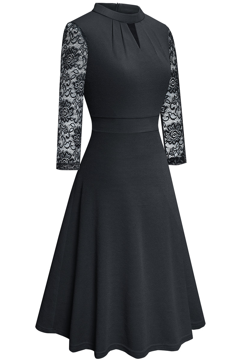 Stand up collar dress, Amazon's best-selling OL commuting big swing A-line skirt